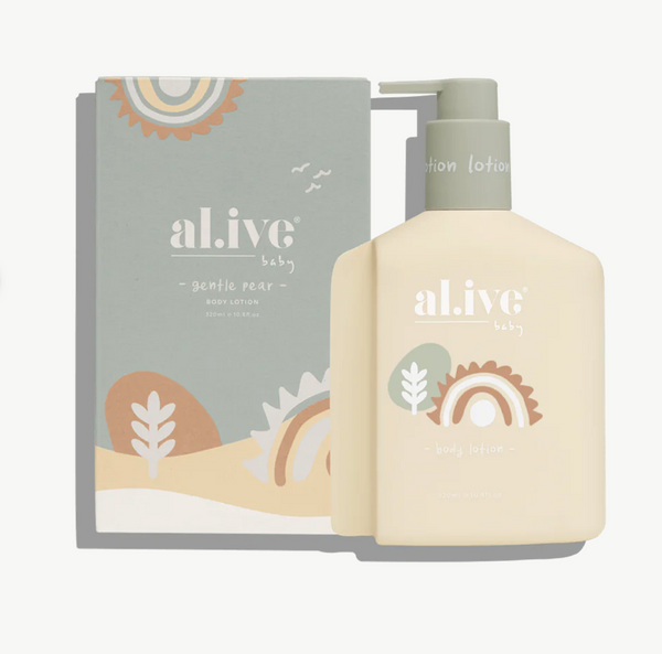 Al.ive baby body lotion available from www.thecollectivenz.com