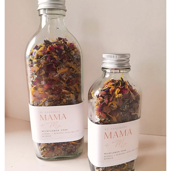 Mama and me wildflower bath soak available from www.thecollectivenz.com