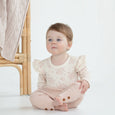 Aster & Oak emmy floral flutter onesie available from www.thecollectivenz.com