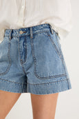 Kindly Mid Blue Pocket Denim Short