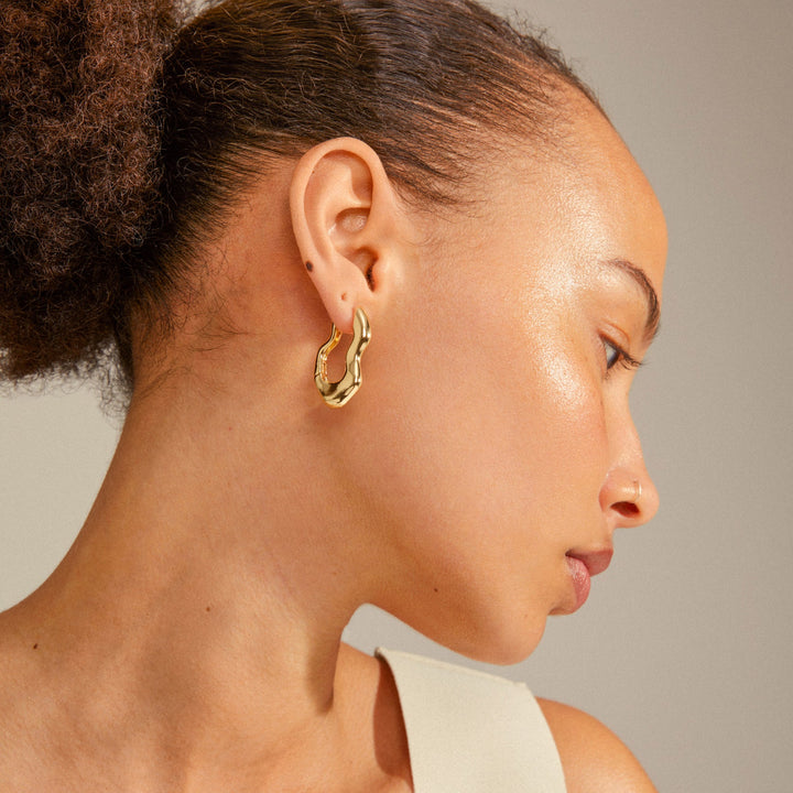 Pilgrim wave recycle wavy earring available from www.thecollectivenz.com