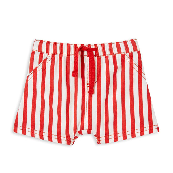 Milky red stripe shorts available from www.thecollectivenz.com