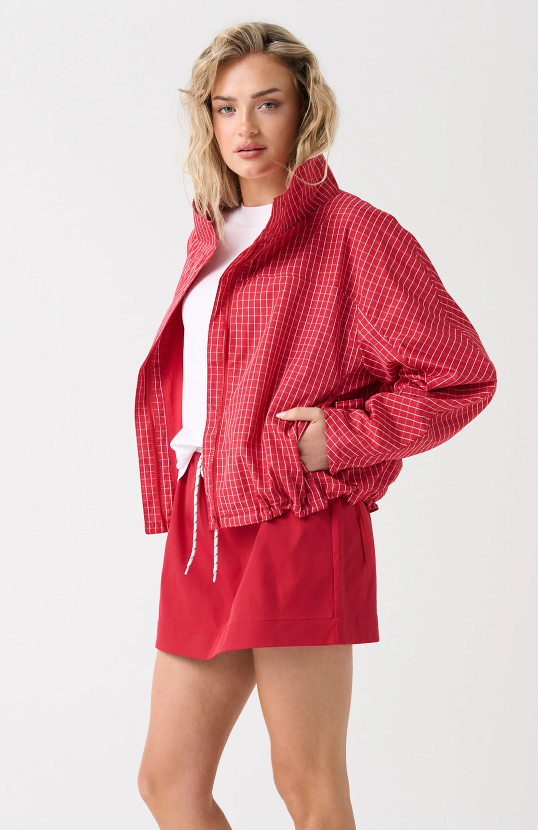 Beau Spray Jacket Red Check | Cartel & Willow