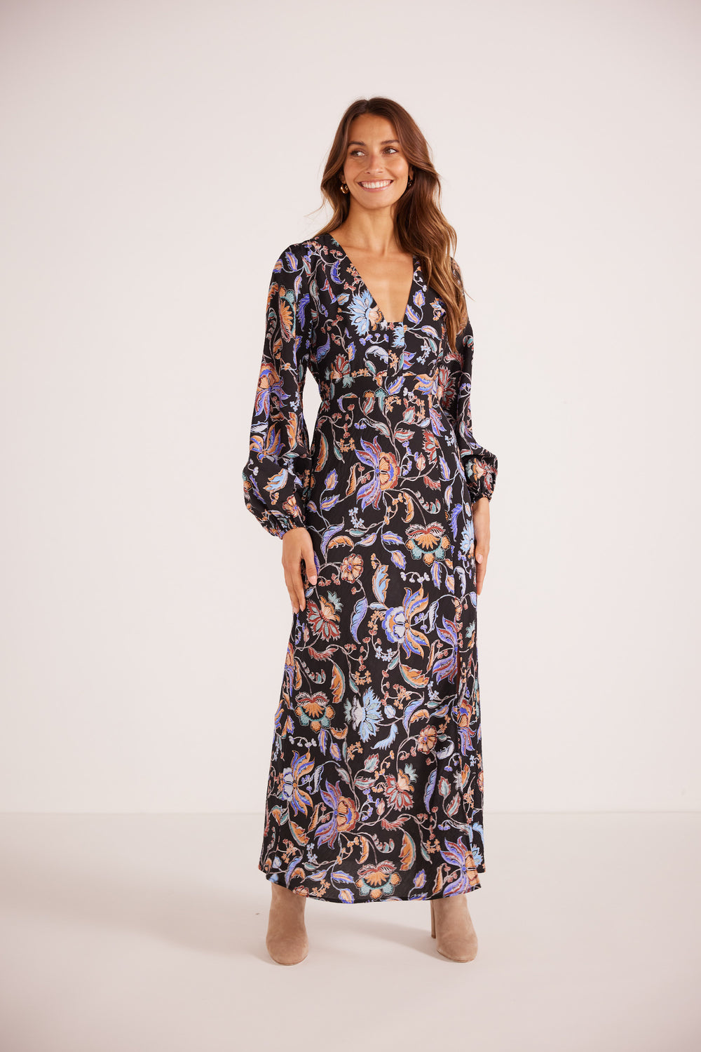 Minkpink celeste long sleeve midi dress available from www.thecollectivenz.com