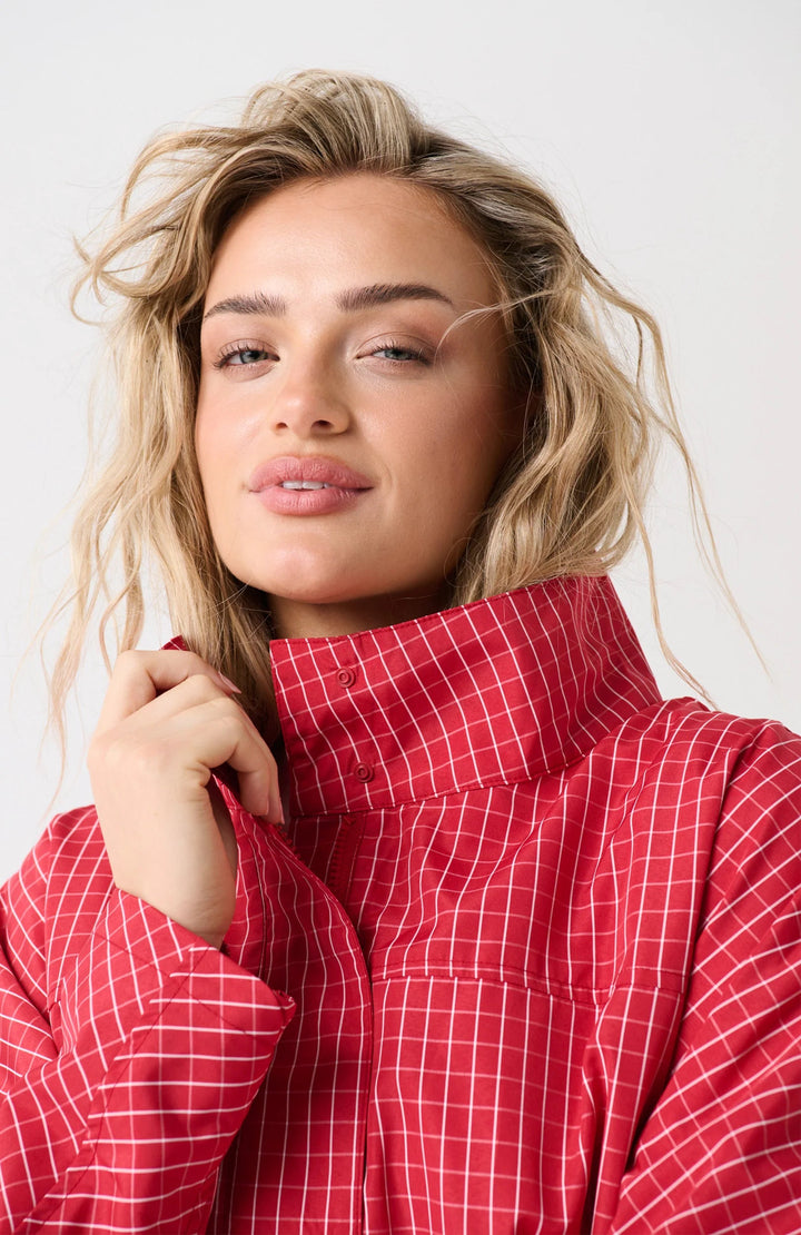 Beau Spray Jacket Red Check | Cartel & Willow