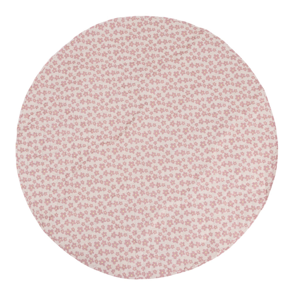Large Waterproof Quilted Play Mat - Pink Ditsy - 140cm