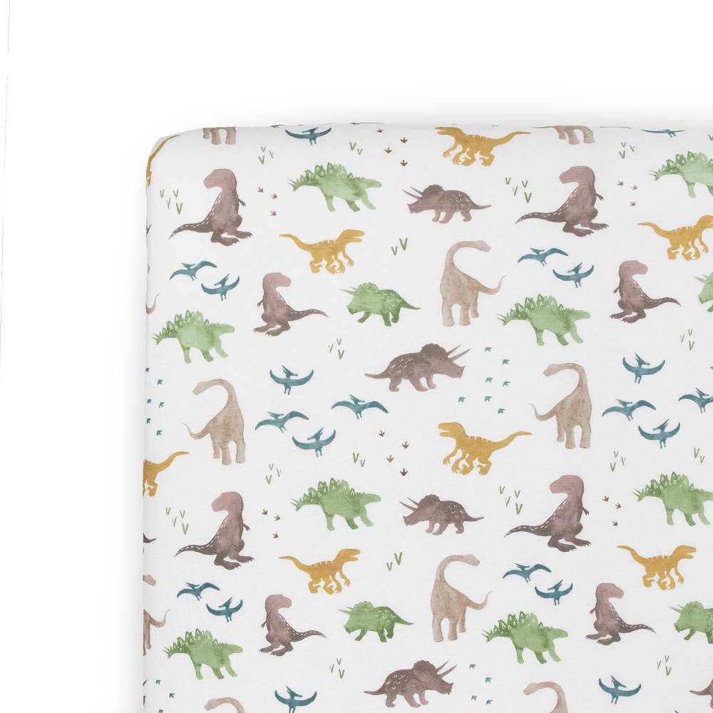 Little Unicorn Knit Cot Sheet - Dino Pals