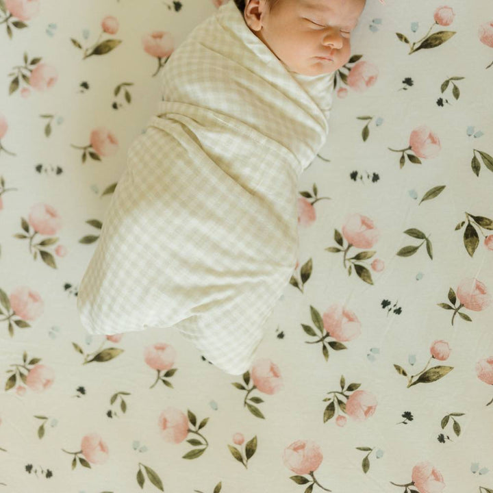 Little Unicorn Knit Cot Sheet - Watercolour Rose