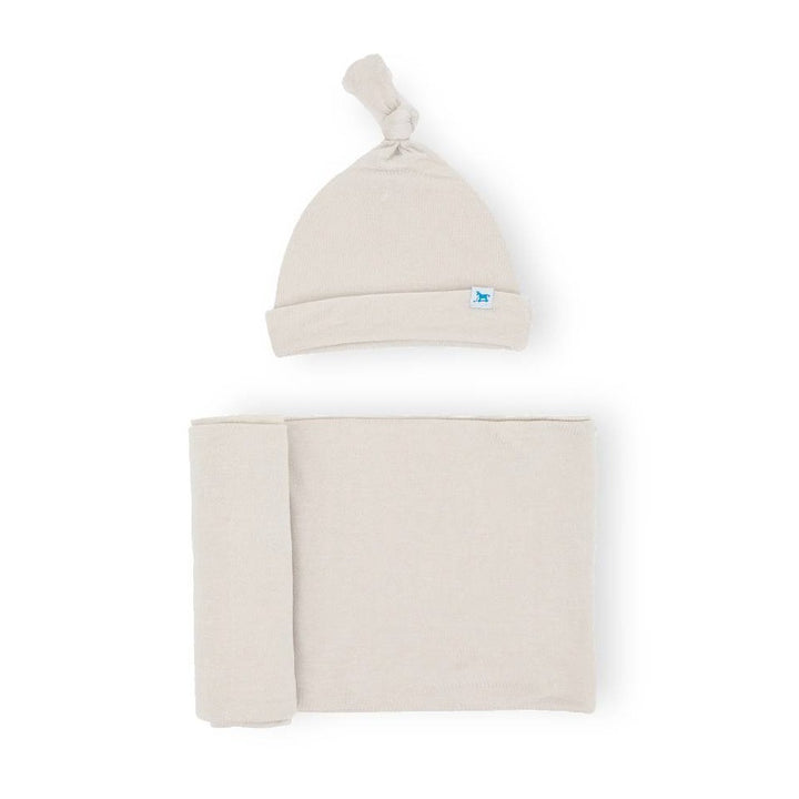 Little Unicorn knit hat and swaddle set available from www.thecollectivenz.com