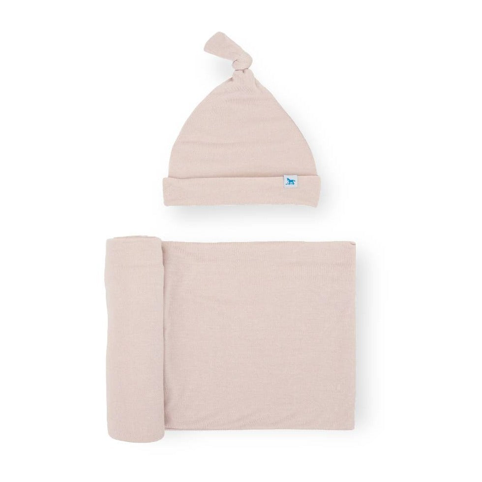 Little Unicorn knit hat and swaddle set available from www.thecollectivenz.com