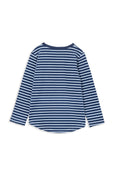 Milky indigo stripe pocket tee available from www.thecollectivenz.com