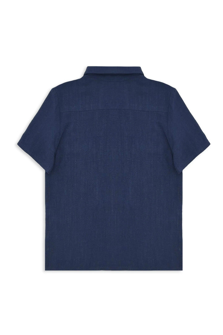 Milky Navy blue shirt on a white background