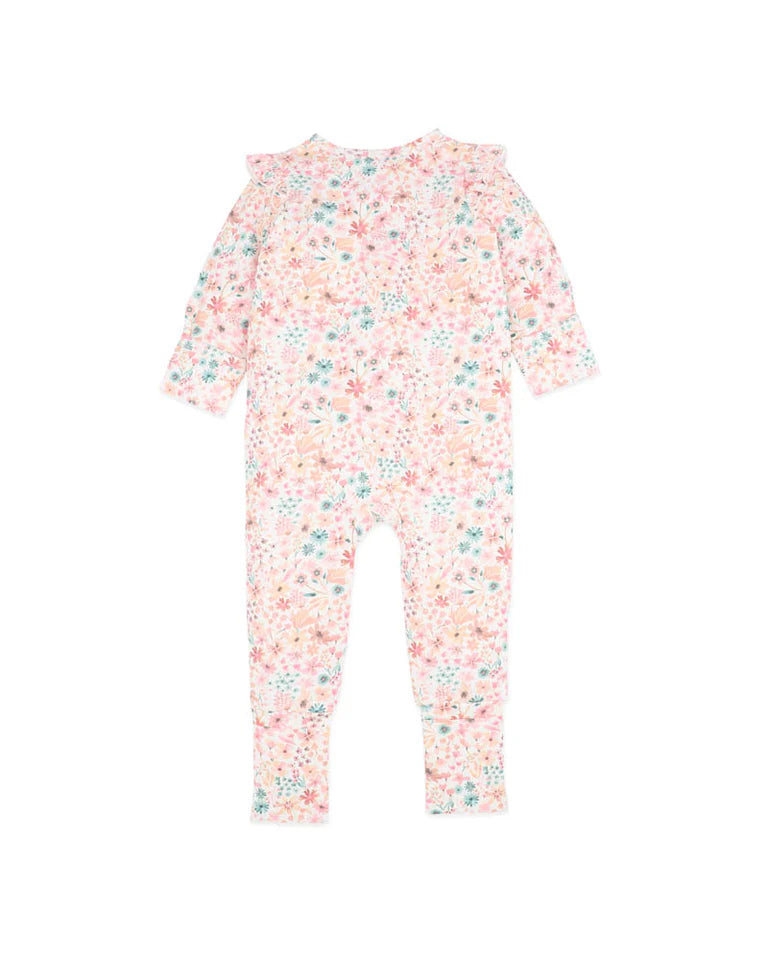 Fern Floral Organic LS Zipsuit