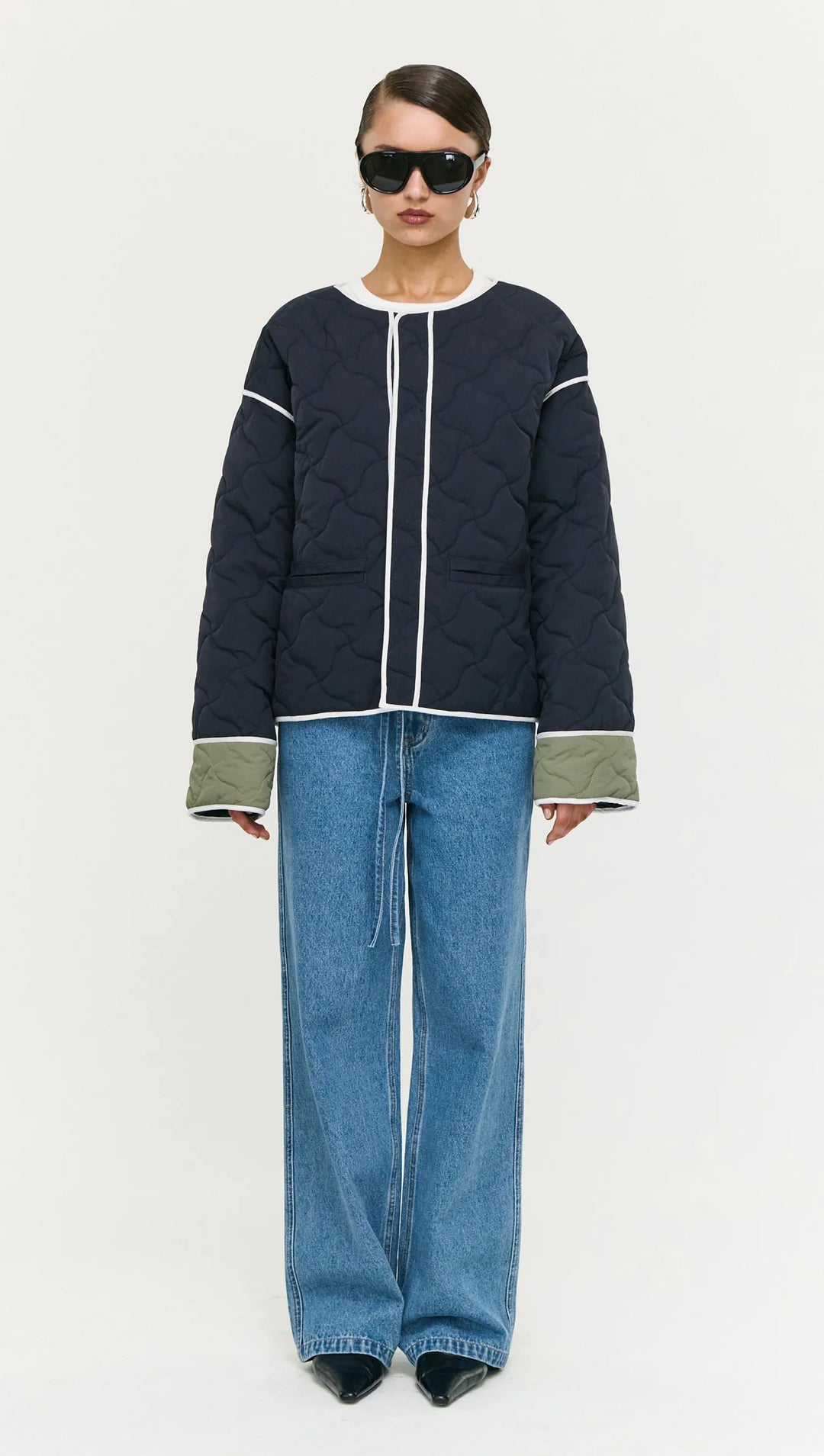 Hollis Puffer Jacket - Black/Olive