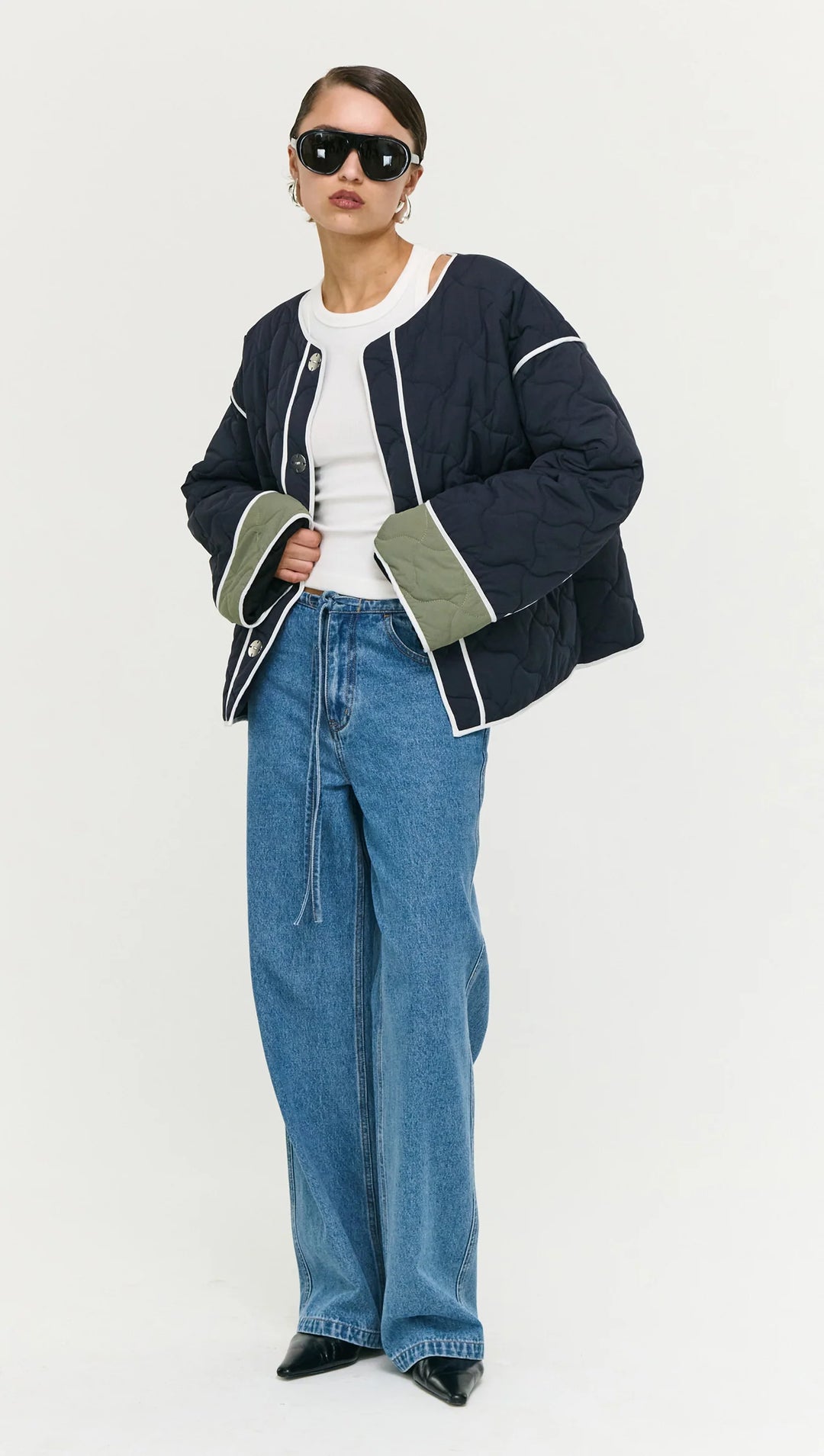 Hollis Puffer Jacket - Black/Olive
