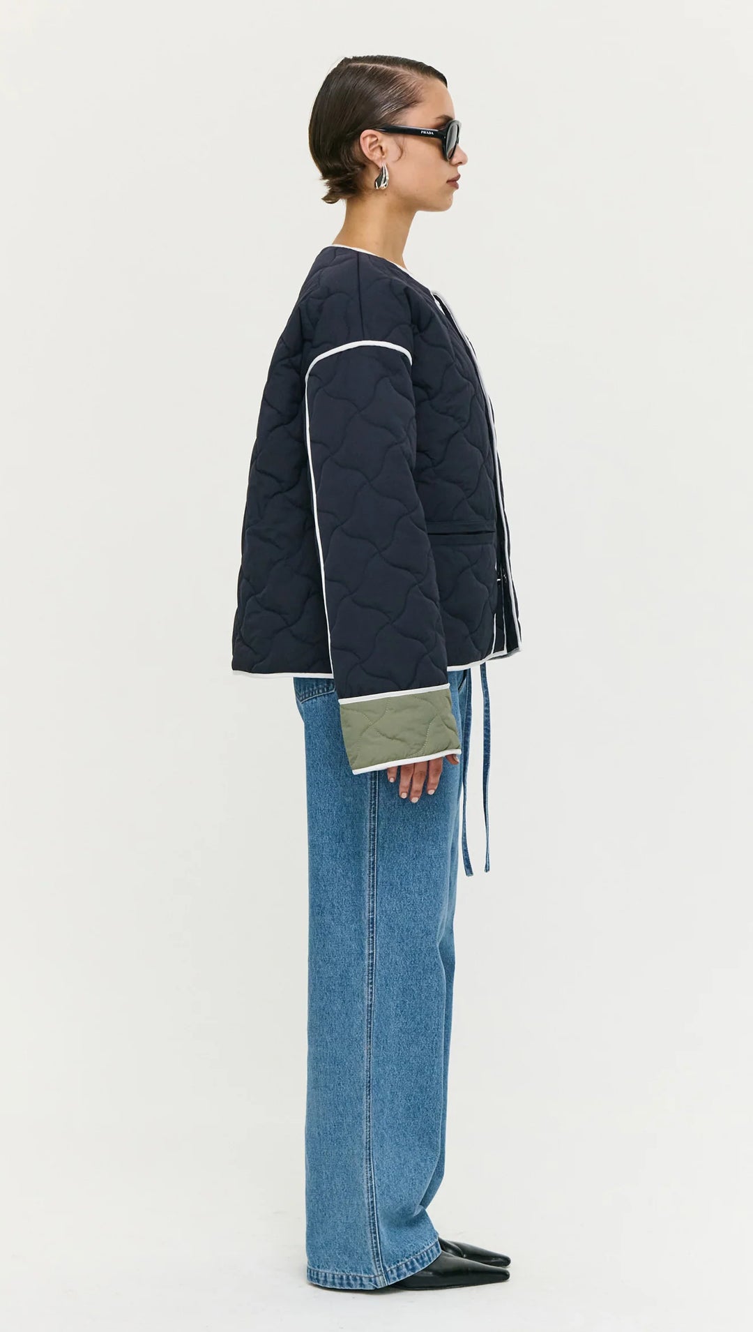 Hollis Puffer Jacket - Black/Olive