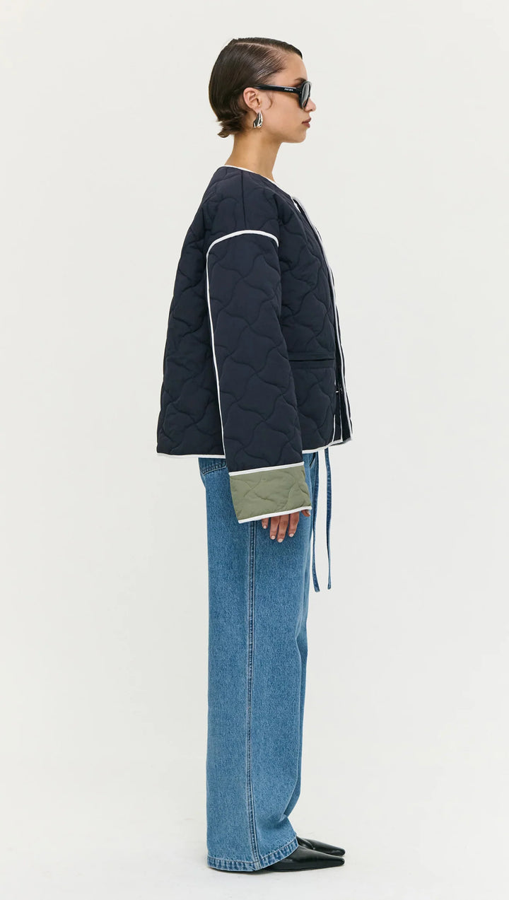 Hollis Puffer Jacket - Black/Olive