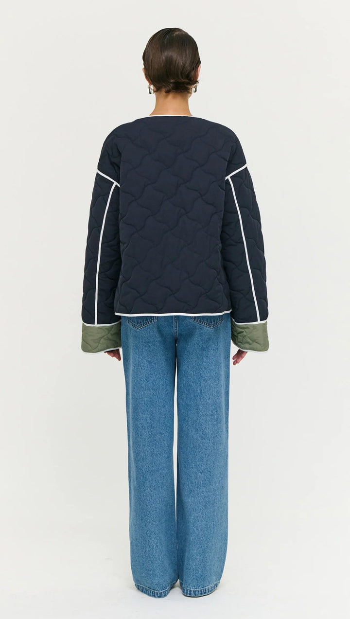 Hollis Puffer Jacket - Black/Olive