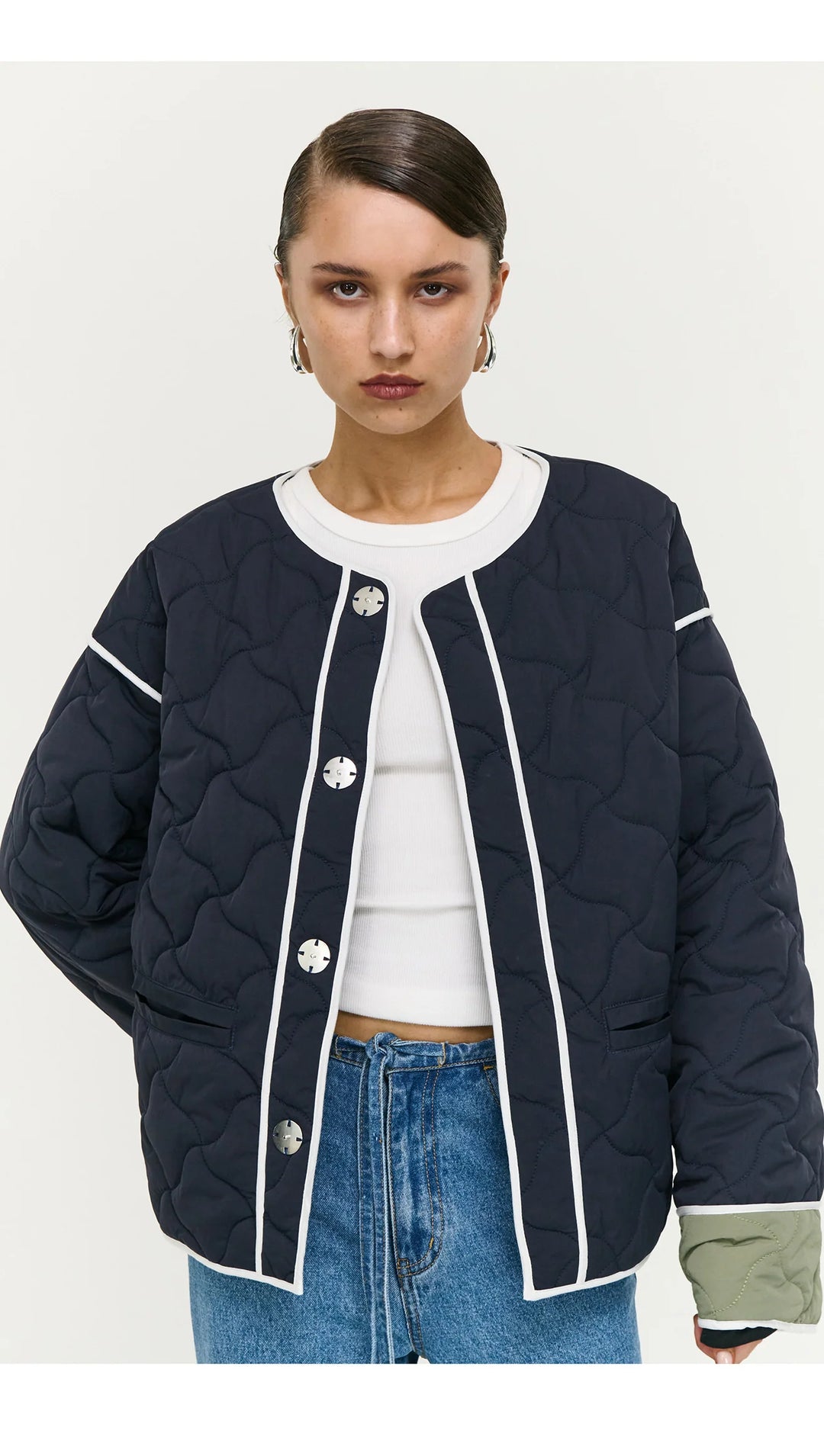 Hollis Puffer Jacket - Black/Olive