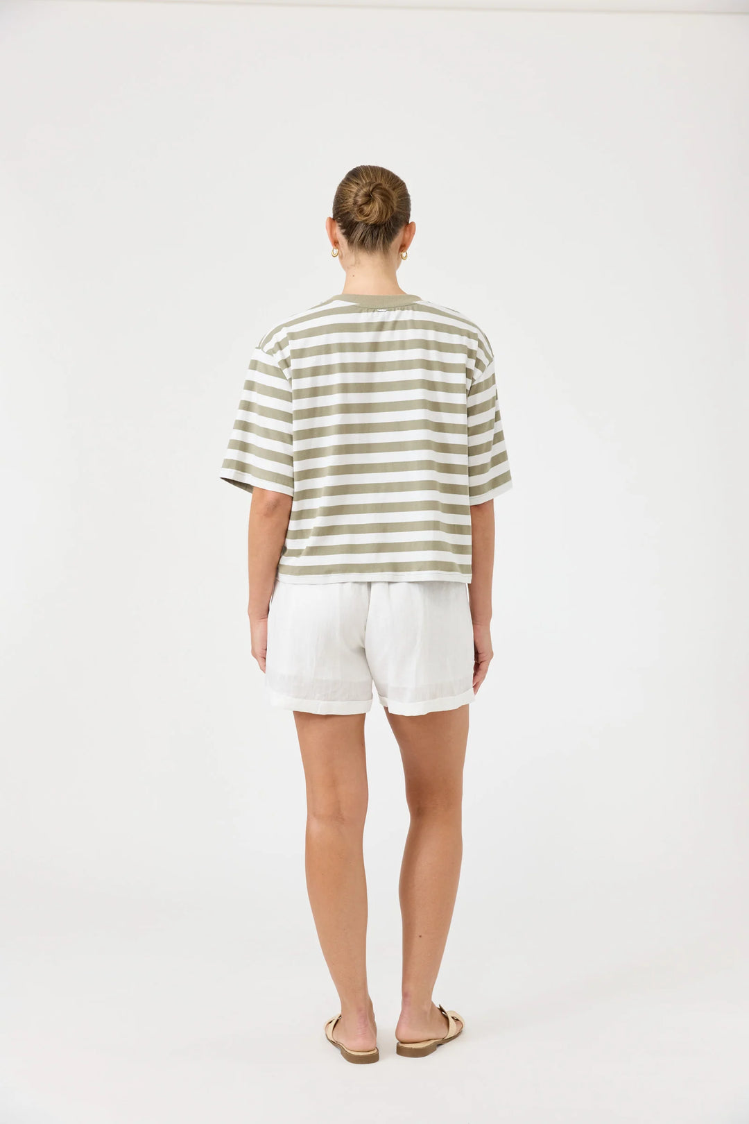Eb + Ive Studio Stripe T-Shirt - Olive