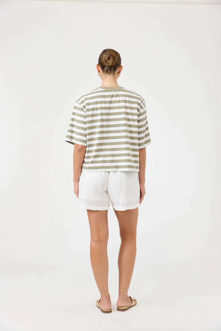 Eb + Ive Studio Stripe T-Shirt - Olive