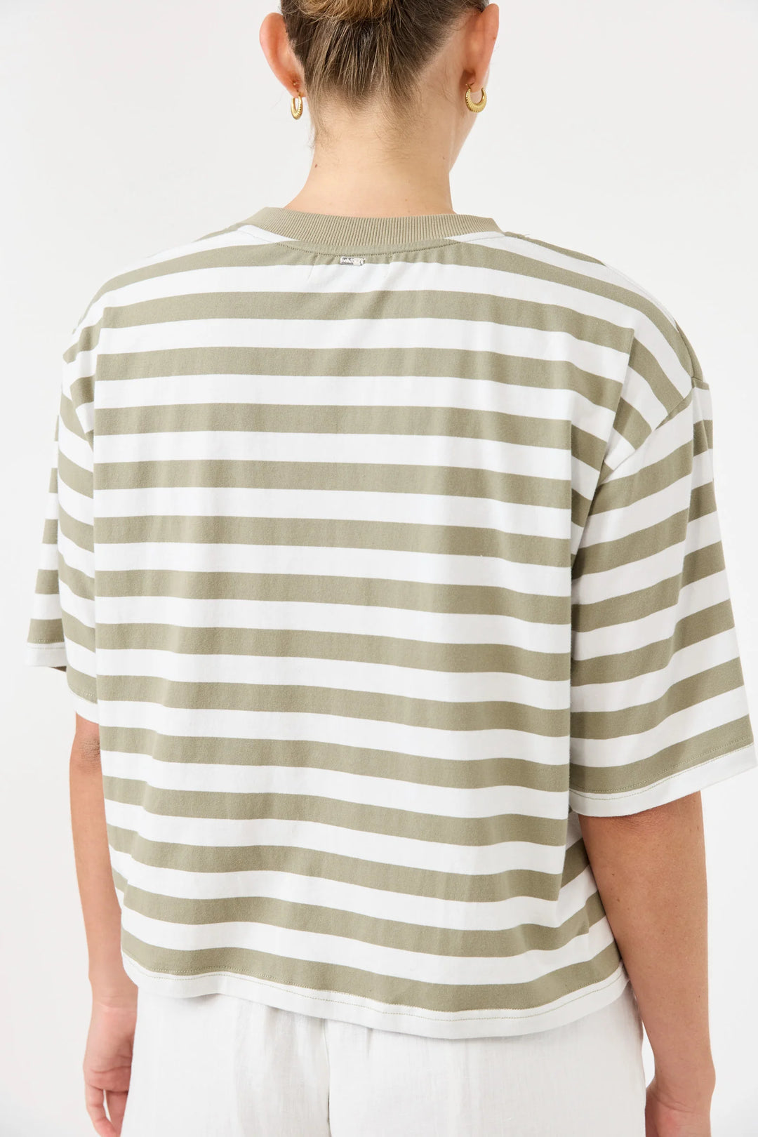 Eb + Ive Studio Stripe T-Shirt - Olive