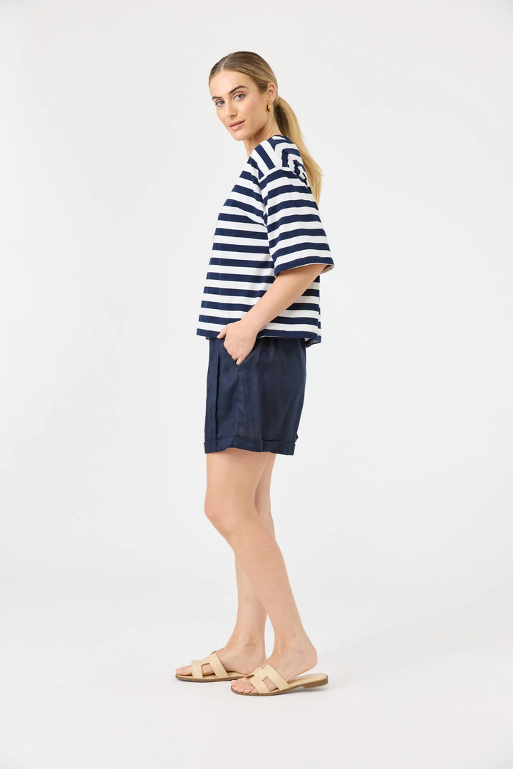 Eb + Ive Studio Stripe T-Shirt - Indigo