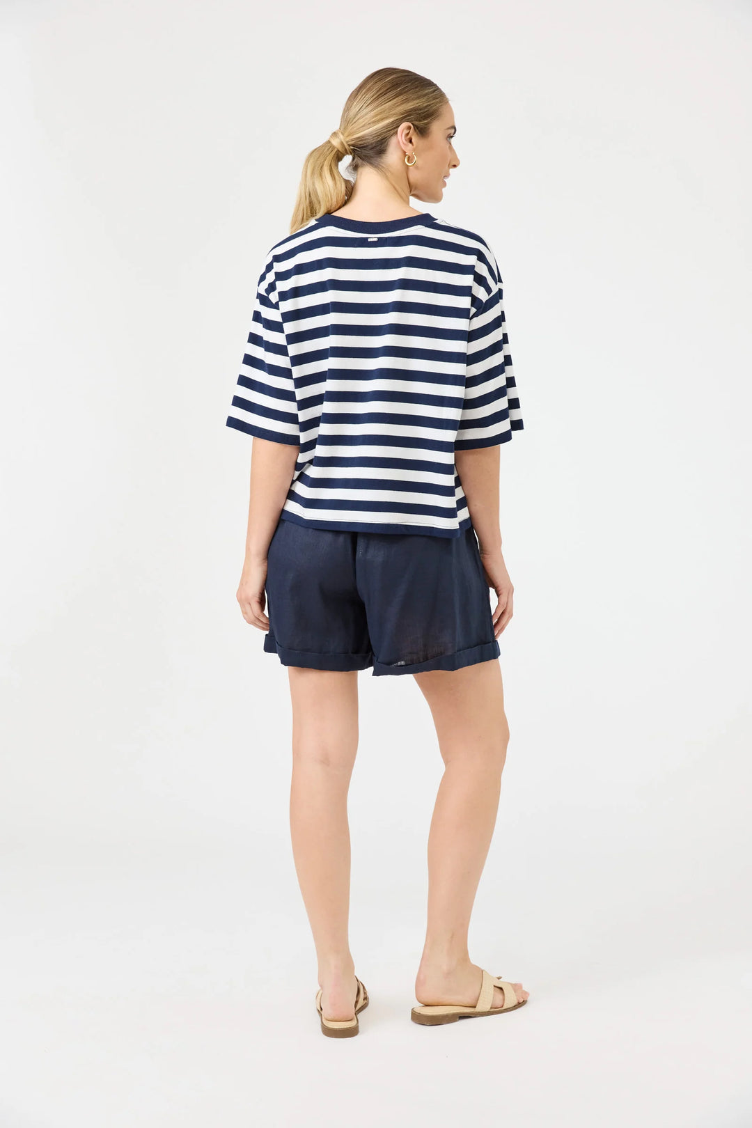Eb + Ive Studio Stripe T-Shirt - Indigo