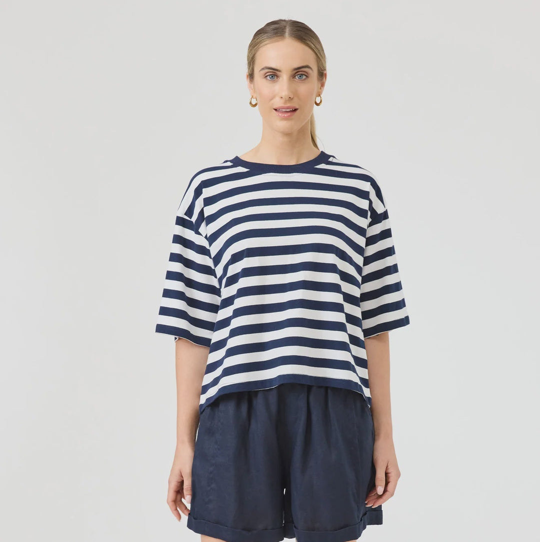 Eb + Ive Studio Stripe T-Shirt - Indigo