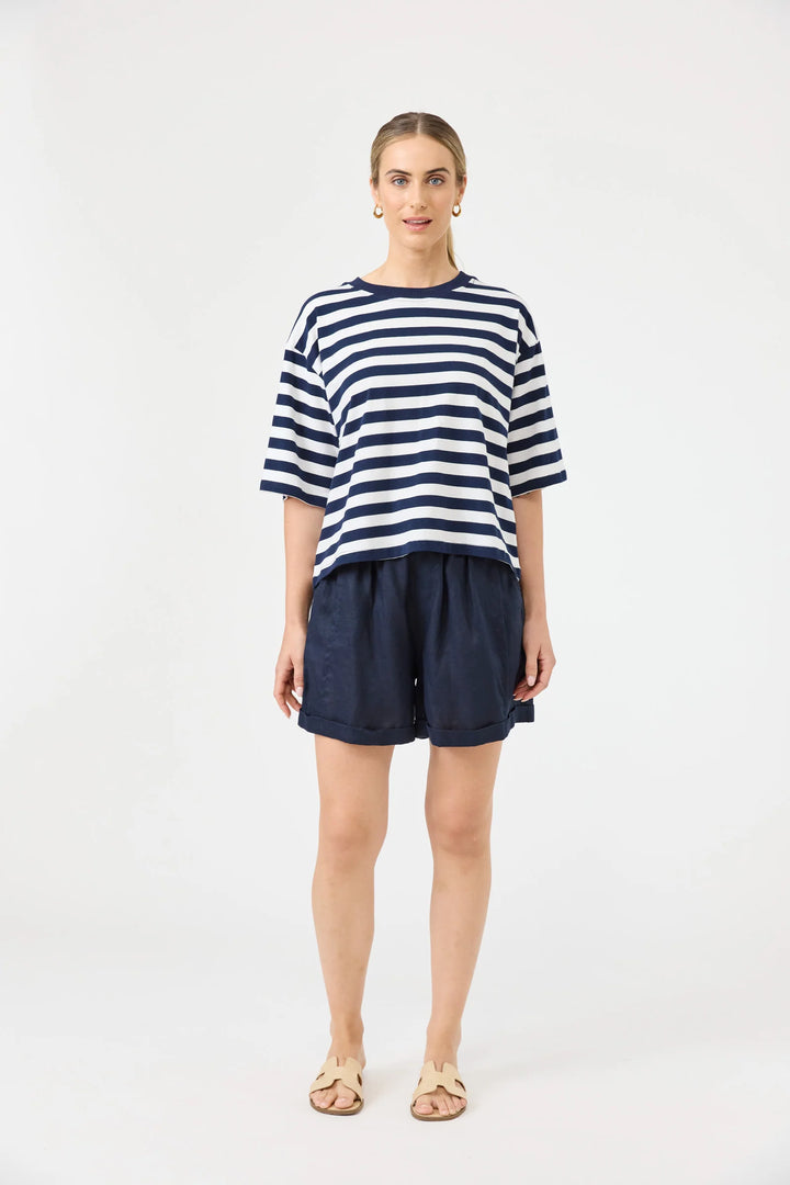 Eb + Ive Studio Stripe T-Shirt - Indigo