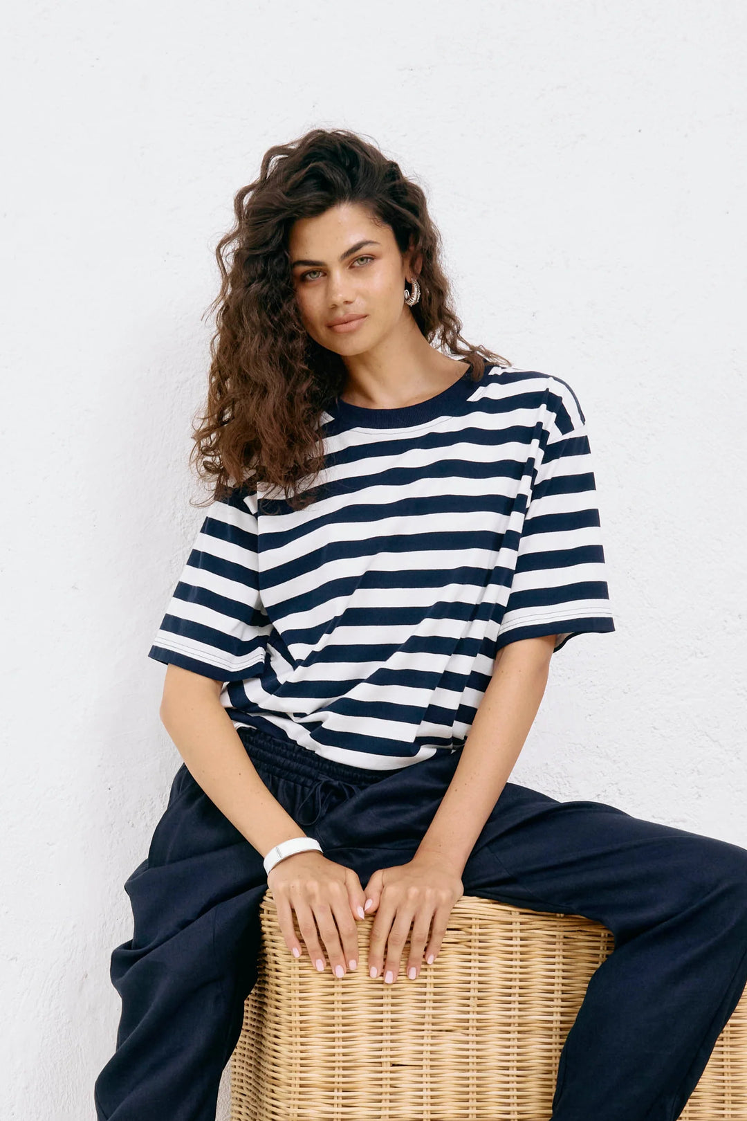 Eb + Ive Studio Stripe T-Shirt - Indigo