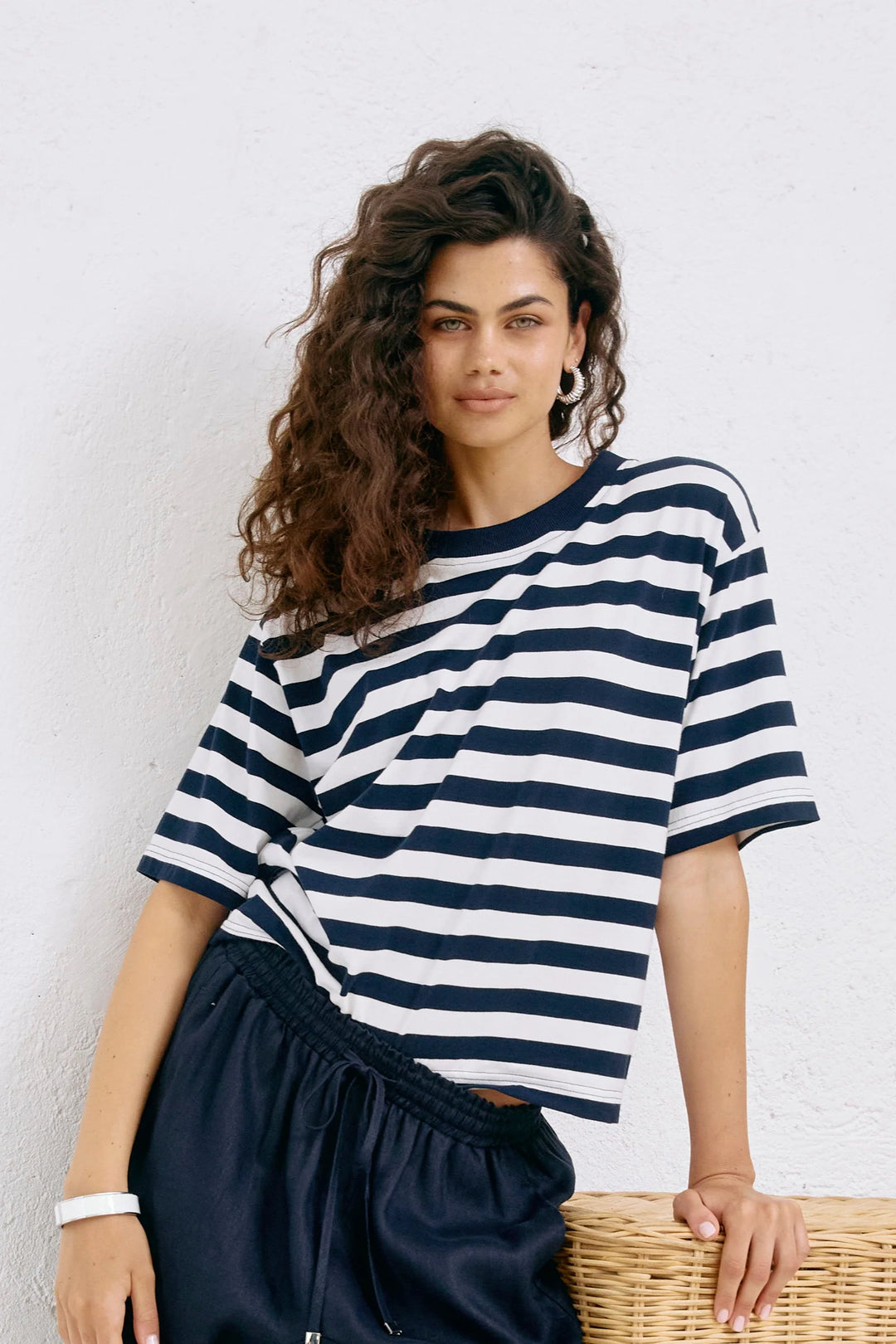 Eb + Ive Studio Stripe T-Shirt - Indigo
