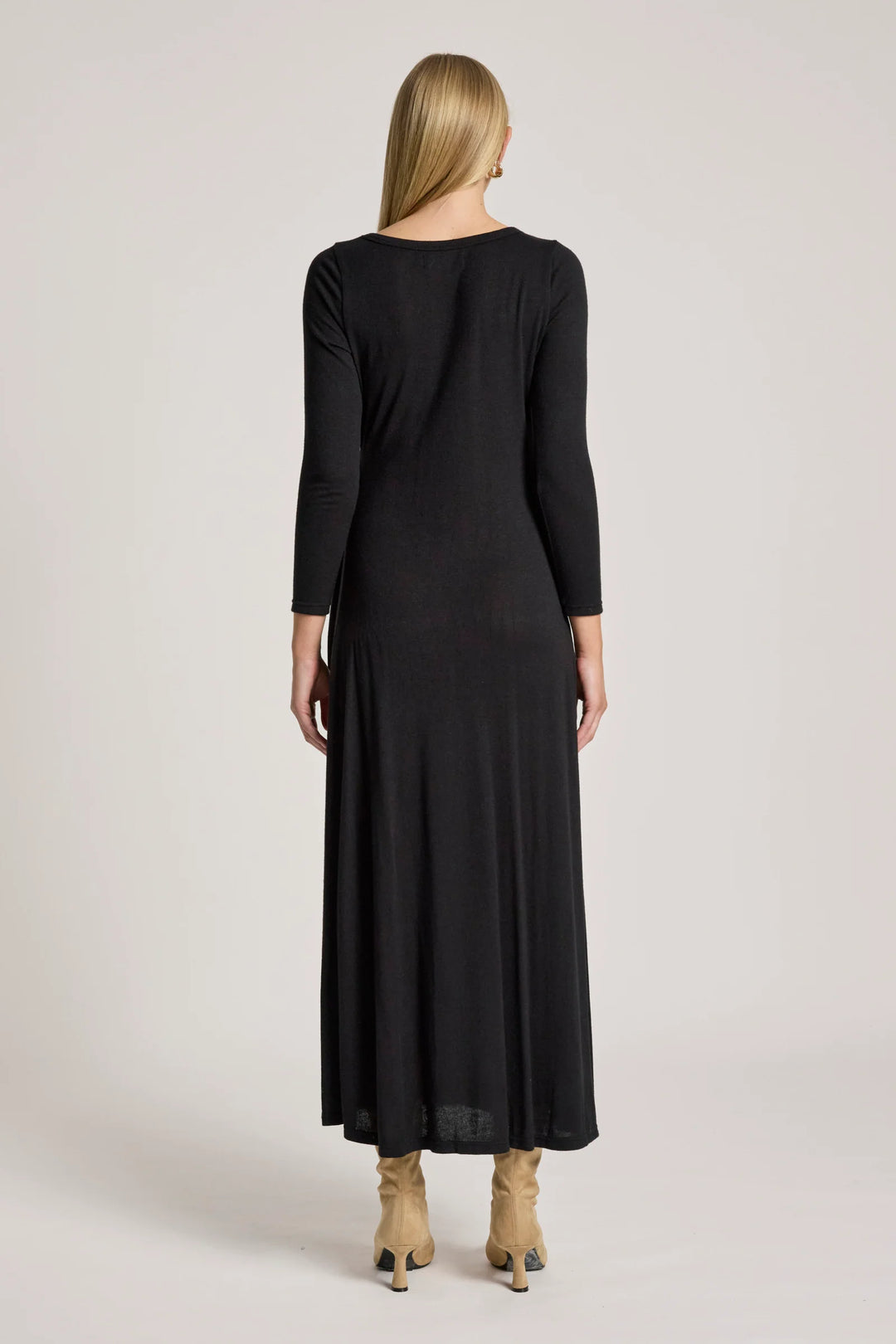 Aria Tie Maxi Dress - Black