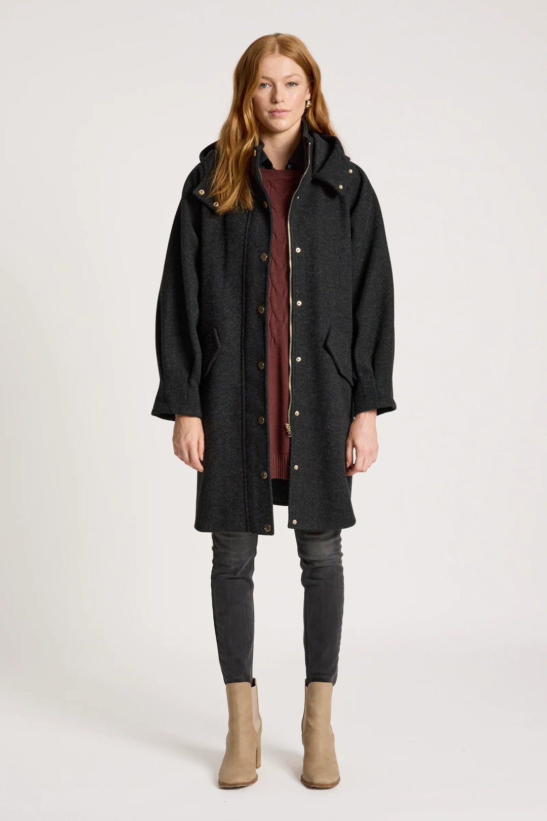 Sable Hood Jacket - Charcoal