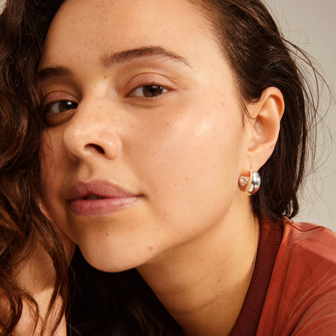 Pilgrim Amber Recycled Chunky Hoops available from www.thecollectivenz.com