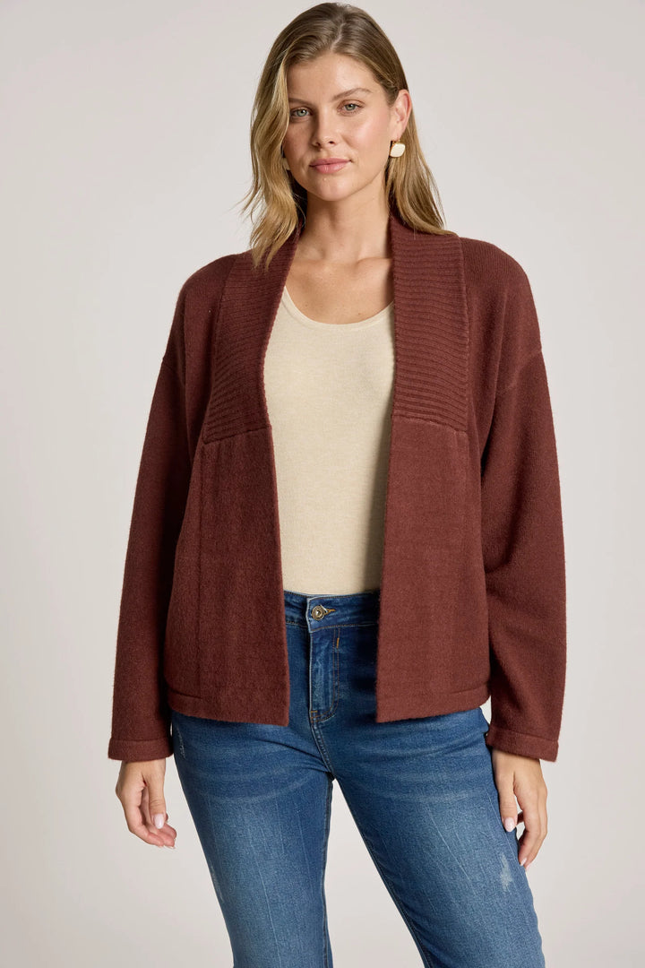 Samira Crop Cardigan - Mahogany
