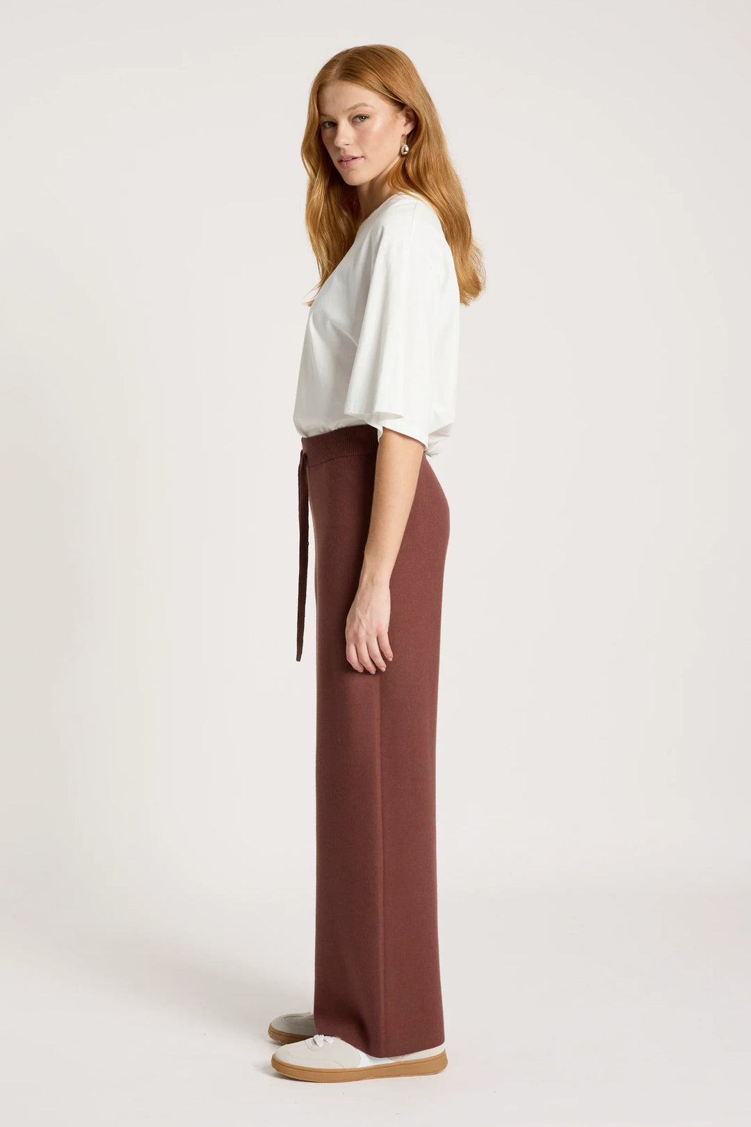 Samira Knit Pant  - Mahogany