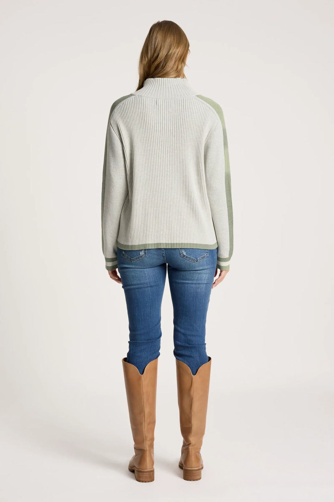 Liora Zip Jumper - Bisque/Sage