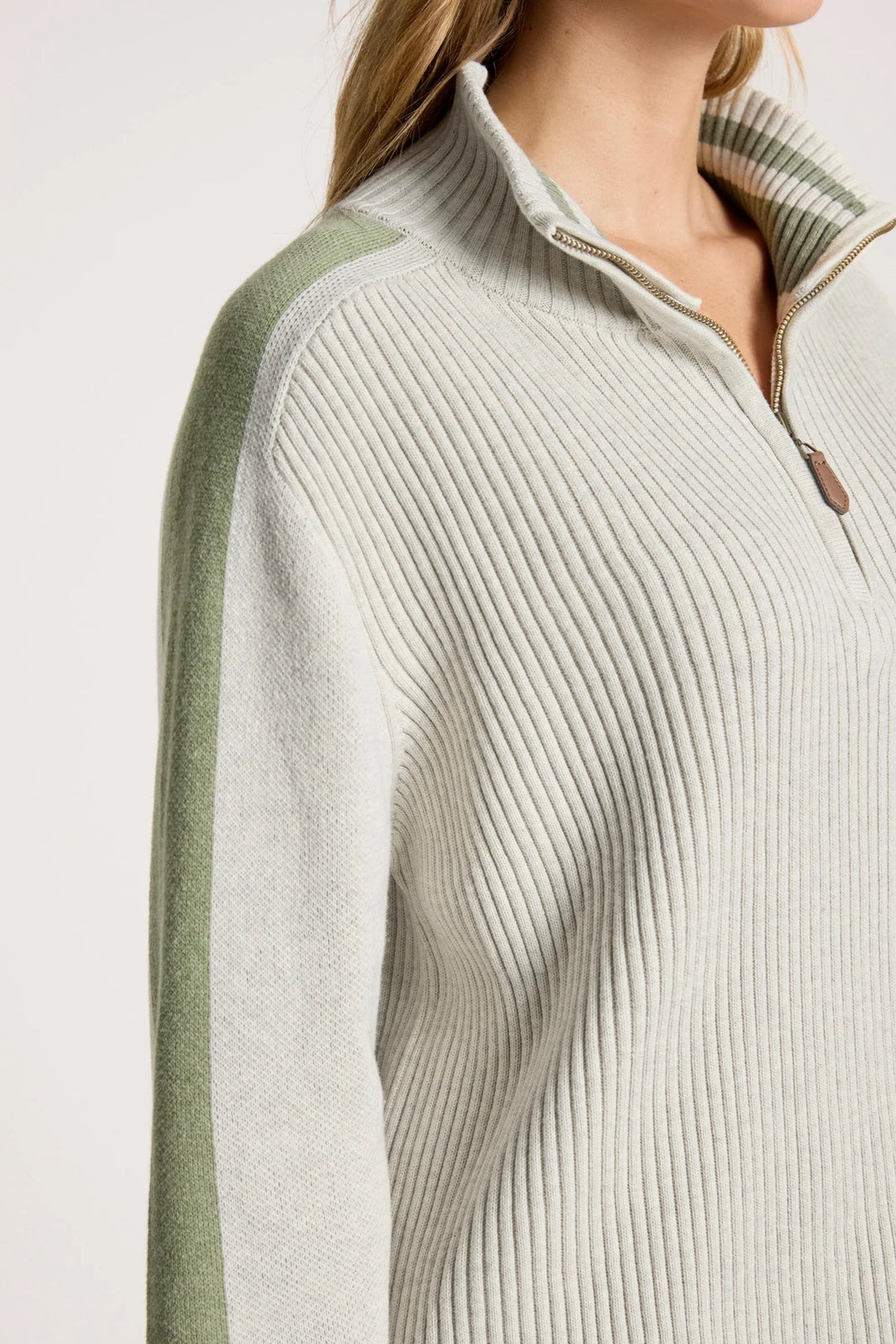 Liora Zip Jumper - Bisque/Sage