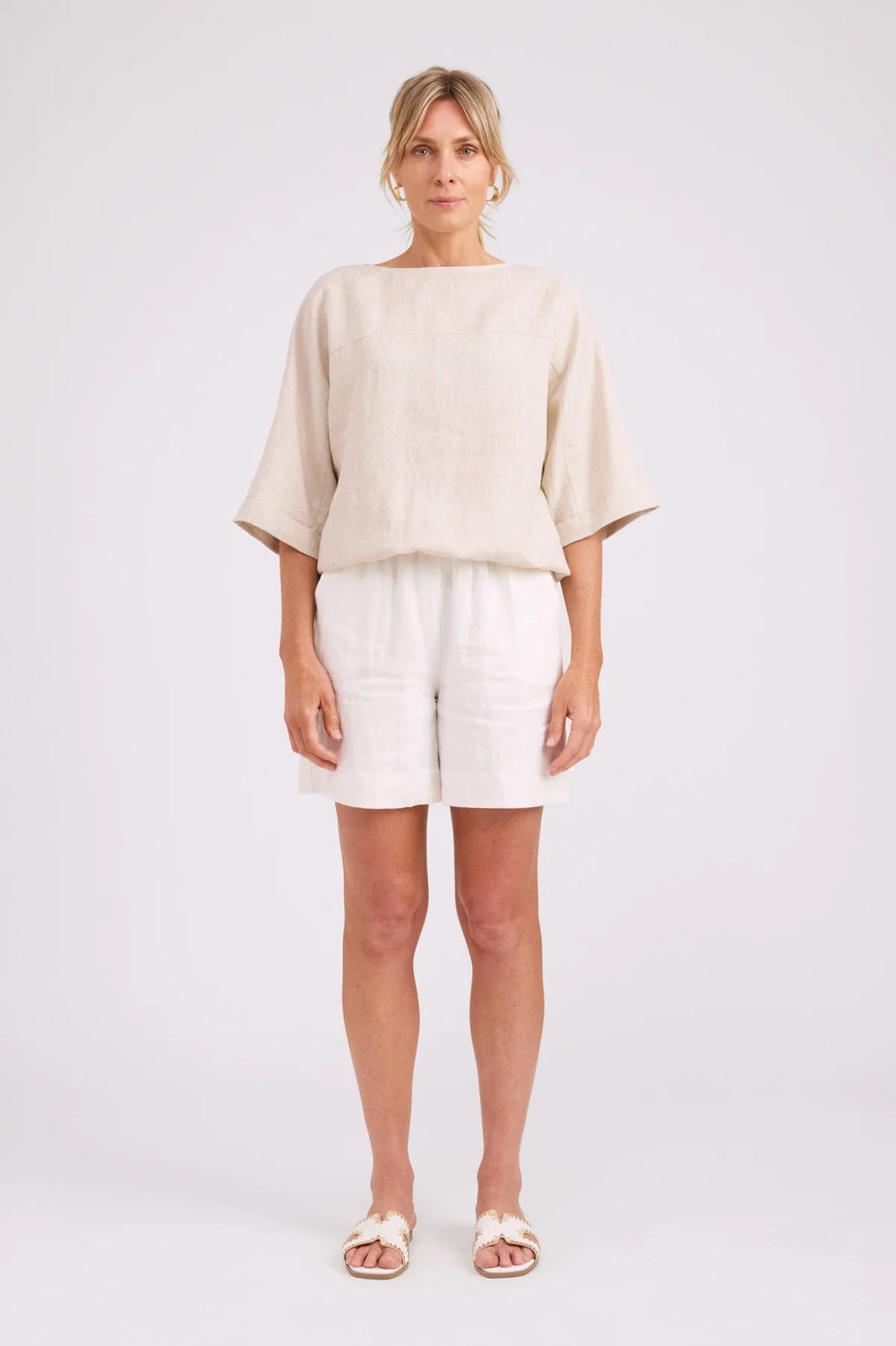 Eb + Ive Studio Button Top/Jacket - Tusk