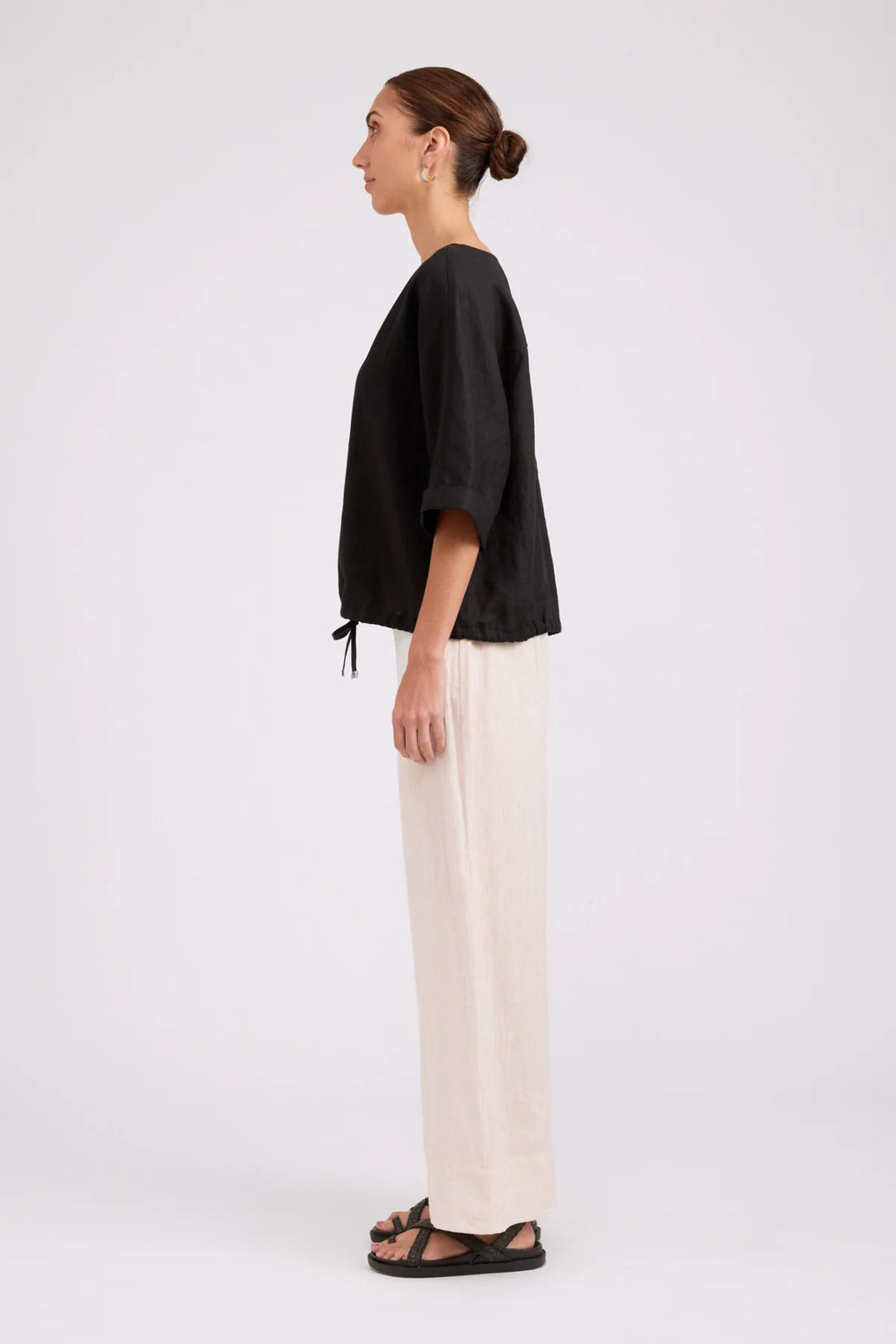 Eb + Ive Studio Button Top/Jacket - Black