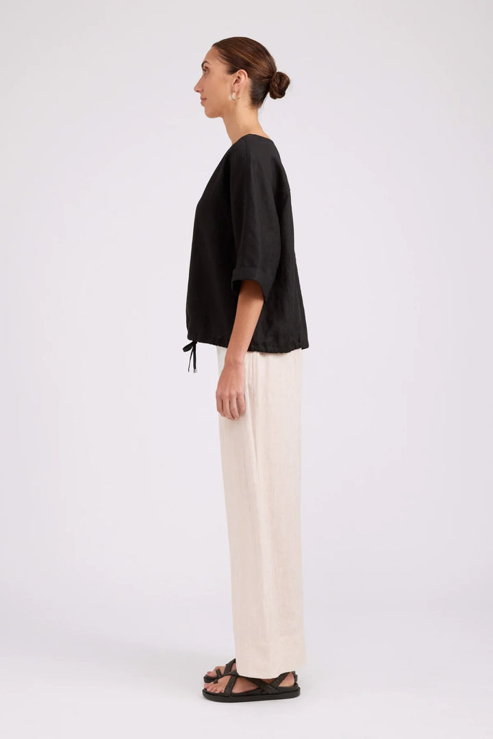 Eb + Ive Studio Button Top/Jacket - Black