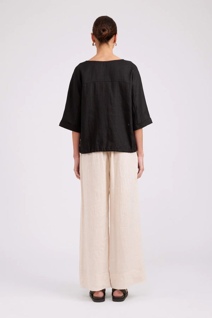 Eb + Ive Studio Button Top/Jacket - Black