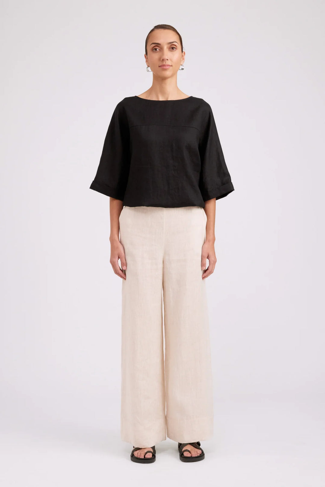 Eb + Ive Studio Button Top/Jacket - Black