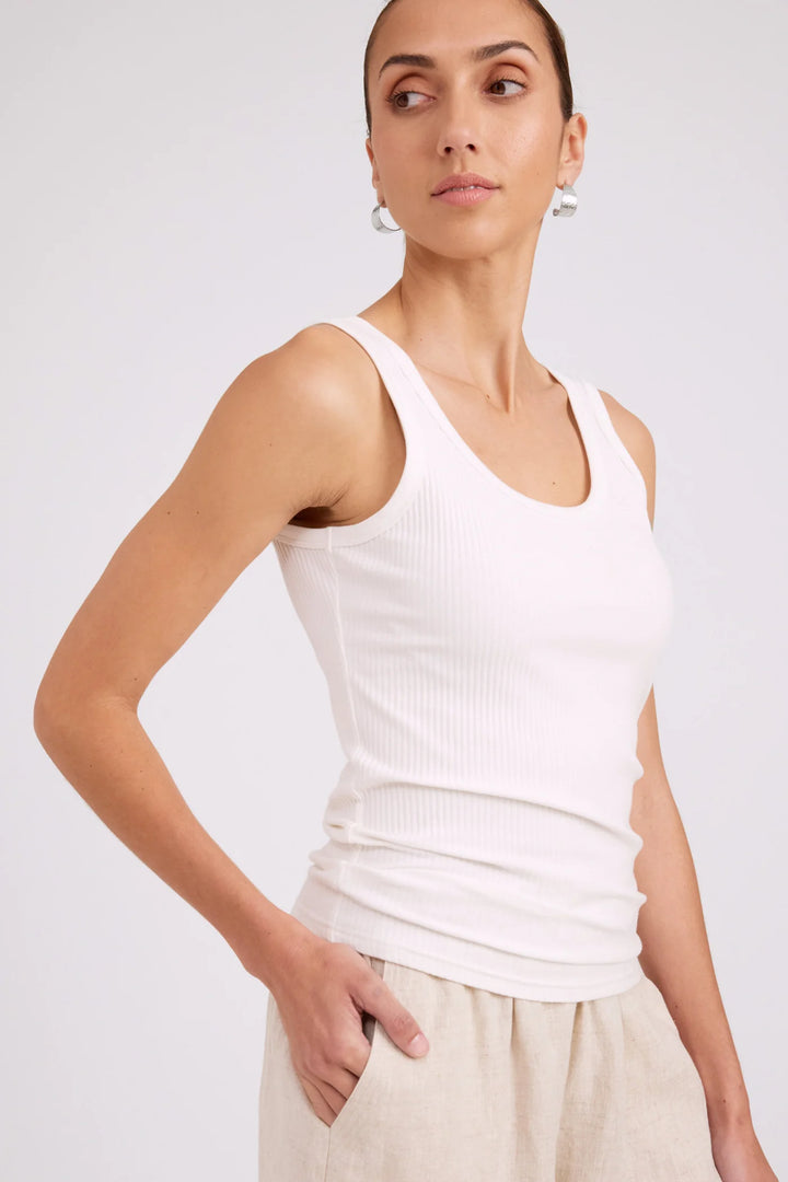 Eb + Ive Studio Ribbed Tank - White