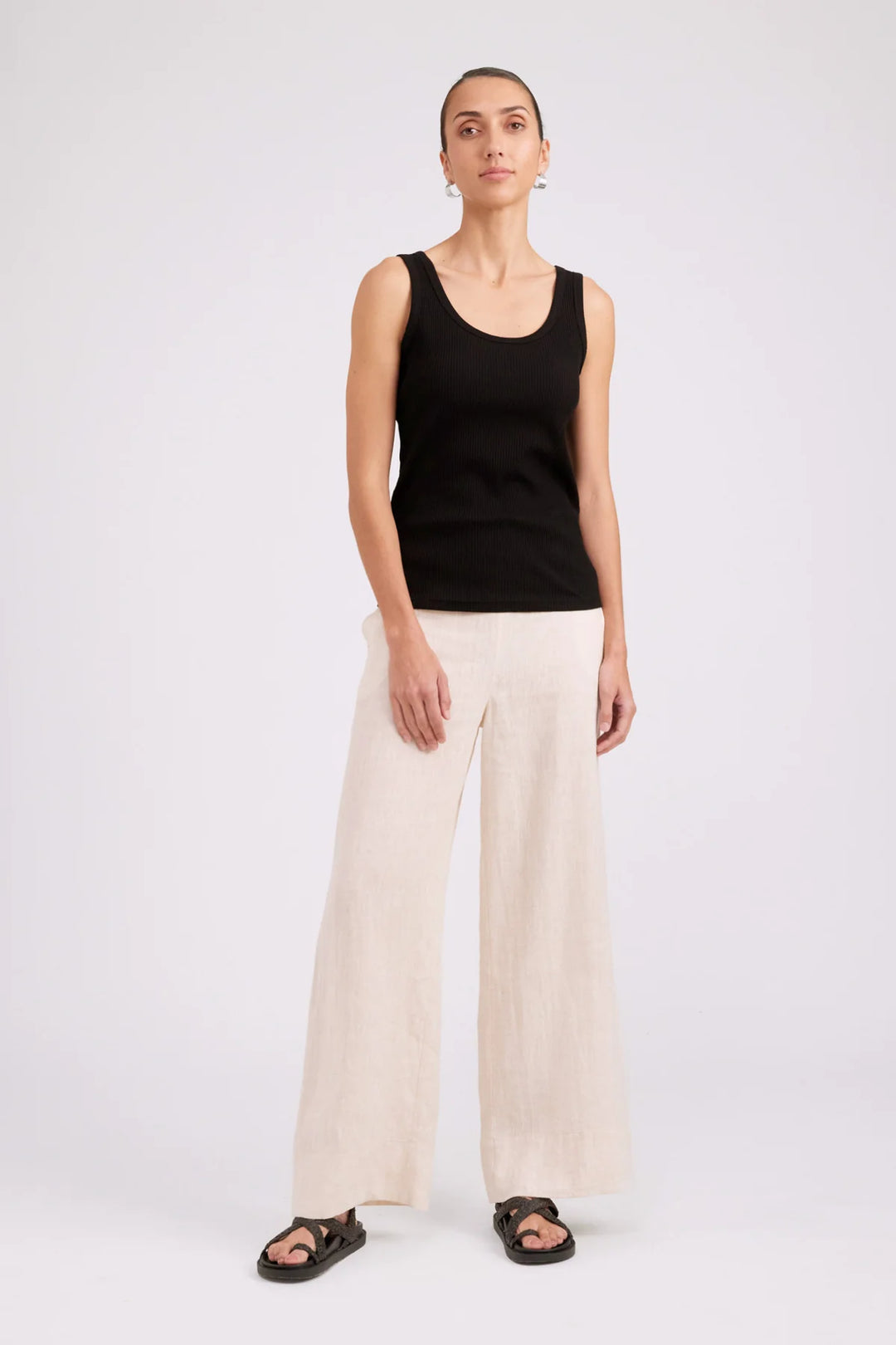 Eb + Ive Studio Ribbed Tank - Black