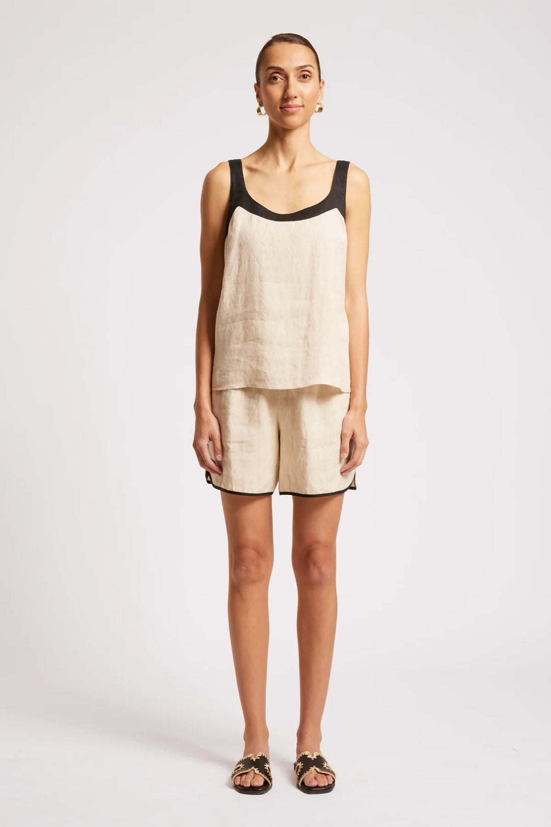 Eb + Ive Maris Splice Tank - Tusk / Black