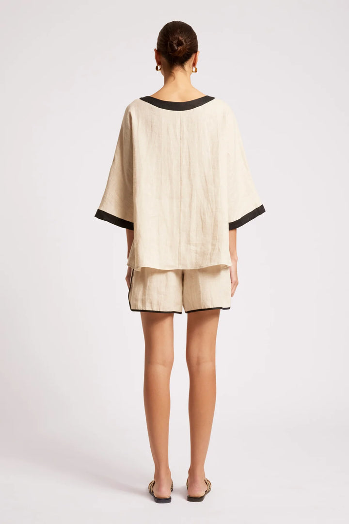 Maris Relaxed Splice Top - Tusk/Black OS