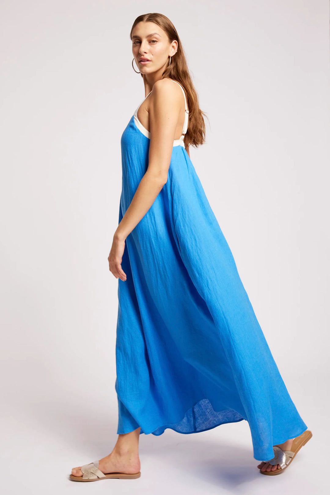 Eb + Ive Maris Splice Tank Maxi Dress - Marine /White