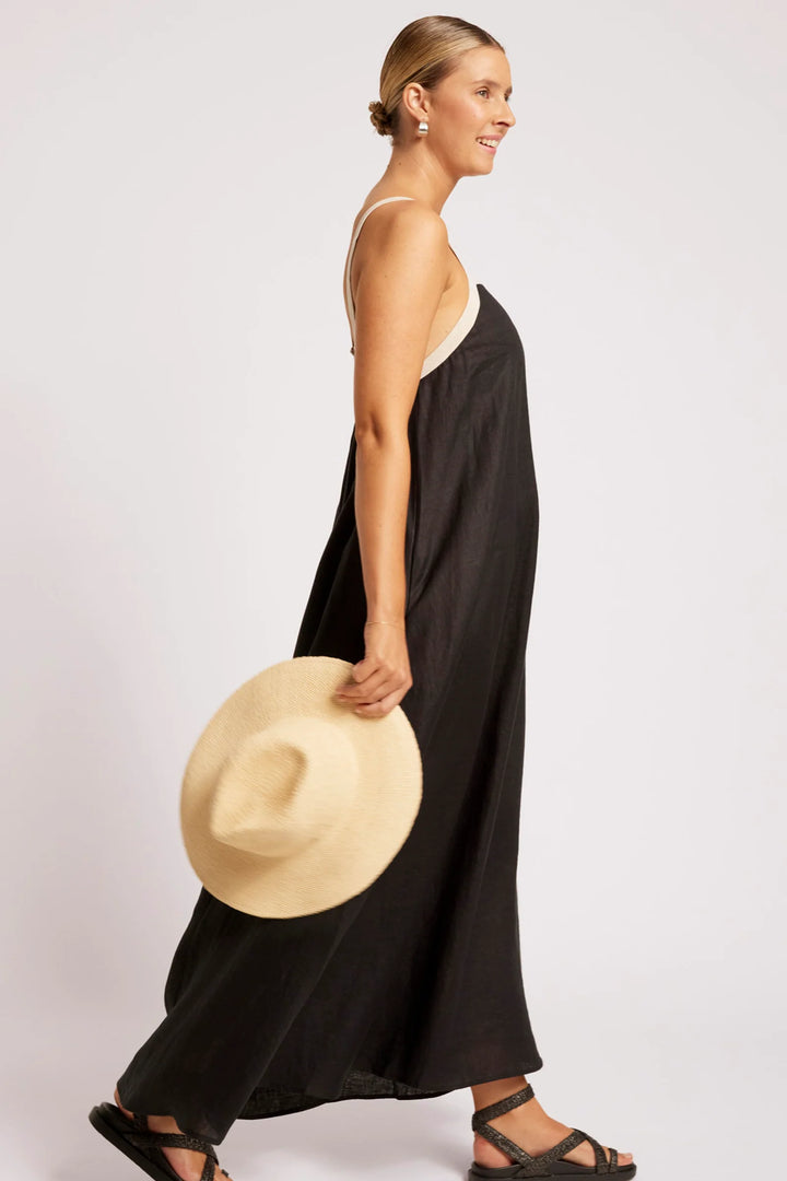 Eb + Ive Maris Splice Tank Maxi Dress - Black / Tusk